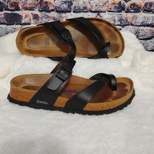 Betula  Birkenstock Mia Black Leather Sandals   EU 37  Womens Soft Footbed